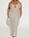 Amozae-nye outfits back to school dress  Key To My Heart Sequin Maxi Dress