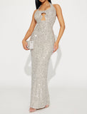 Amozae-nye outfits back to school dress  Key To My Heart Sequin Maxi Dress