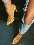 Amozae-Pointed Toe Stiletto Heel Sandals