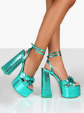 Amozae-Metallic Platform High Heels