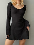 Amozae-nye outfits back to school dress  Lettuce Edge Flared Dress