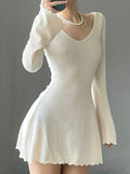 Amozae-nye outfits back to school dress  Lettuce Edge Flared Dress