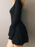 Amozae-nye outfits back to school dress  Lettuce Edge Flared Dress