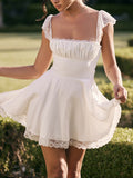 Amozae-nye outfits back to school dress  Kaia Ivory A-Line Mini Dress