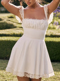 Amozae-nye outfits back to school dress  Kaia Ivory A-Line Mini Dress