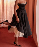 Amozae-nye outfits back to school dress  ‘Mademoiselleââ‚?Black Tulle Midi Dress