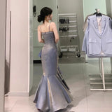 Amozae-nye outfits back to school dress  Metallic Asymmetric Tiered Ruffle Rosette Dress