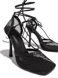 Amozae-Square Toe Mesh Wrap Sandals