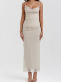 Amozae-nye outfits back to school dress  'Nalini' Sand Maxi Dress