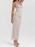 Amozae-nye outfits back to school dress  'Nalini' Sand Maxi Dress