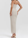 Amozae-nye outfits back to school dress  'Nalini' Sand Maxi Dress