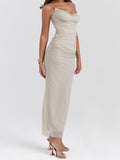 Amozae-nye outfits back to school dress  'Nalini' Sand Maxi Dress