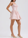Amozae-nye outfits back to school dress  Natassia White Rosebud Print Cotton Mini Dress