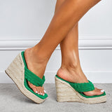 Amozae--Espadrille Wedge Thong Sandals