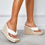 Amozae--Espadrille Wedge Thong Sandals