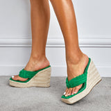 Amozae--Espadrille Wedge Thong Sandals