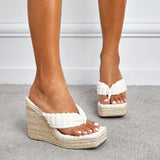 Amozae--Espadrille Wedge Thong Sandals