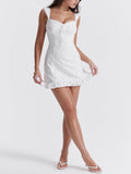 Amozae-nye outfits back to school dress  Odessa White Embroidered Mini Dress