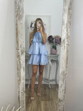 Amozae-nye outfits back to school dress  Organza Halterneck Layered Mini Dress