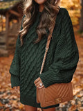 Amozae-nye outfits back to school dress  Oversized Cable Knit Sweater Dress