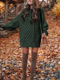 Amozae-nye outfits back to school dress  Oversized Cable Knit Sweater Dress