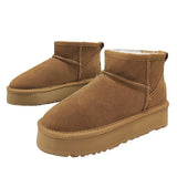 Amozae-back to school outfits Platform Sheepskin Boot