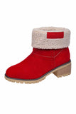 Amozae-Furry Solid Chunky Ankle Boots