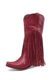 Amozae-Fringe Pointed Toe Knee High Boots