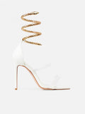 Amozae-Faux Snake Cuff Stiletto Heels