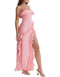 Amozae-nye outfits back to school dress  Sarina Ruffle Maxi Dress