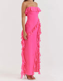 Amozae-nye outfits back to school dress  Sarina Ruffle Maxi Dress