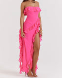 Amozae-nye outfits back to school dress  Sarina Ruffle Maxi Dress