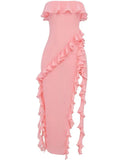 Amozae-nye outfits back to school dress  Sarina Ruffle Maxi Dress