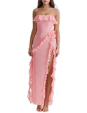 Amozae-nye outfits back to school dress  Sarina Ruffle Maxi Dress