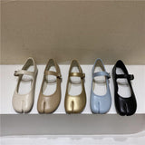 Amozae-back to school outfits French Girl Split-Toe Tabi Ballet Flats