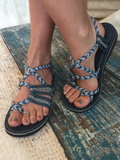 Amozae-Bohemian Rope Flat Sandals