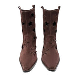 Amozae-back to school outfits Star Cut Out Cowboy Boots
