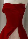 Amozae-nye outfits back to school dress  Strapless High Slit Glitter Tulle Maxi Dress