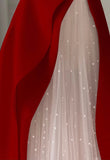 Amozae-nye outfits back to school dress  Strapless High Slit Glitter Tulle Maxi Dress
