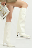 Amozae-Pointed Toe Knee-High Trouser Boots