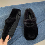 Amozae-back to school outfits Warm Sheepskin Ballet Flats