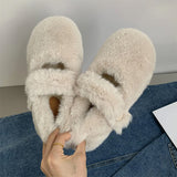Amozae-back to school outfits Warm Sheepskin Ballet Flats