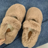 Amozae-back to school outfits Warm Sheepskin Ballet Flats