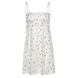 Amozae-nye outfits back to school dress  White Blossom Pointelle Slip Dress