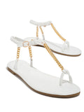 Amozae-Metal Chain Flat Sandals