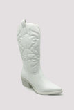 Amozae-Metallic Square Toe Knee High Cowboy Boots