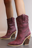 Amozae-Pointed Toe Western Mid-Calf Boots