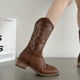 Amozae-back to school outfits Road To Rideout Embroidery Cowboy Boots