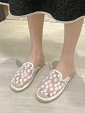 Lace Flat Non Slip Comfy Slippers