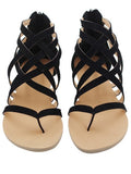 Amozae-Solid Lace-up Front Sandals